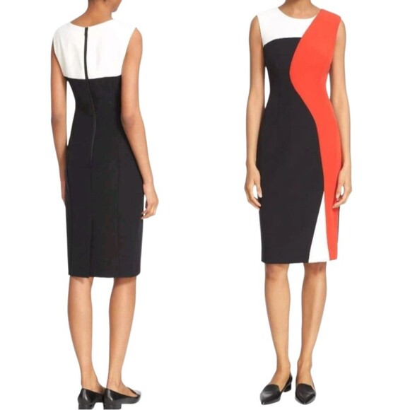 NWT Milly Colorblock Helix Sleeveless Sheath Dress Size 6 - Picture 1 of 6